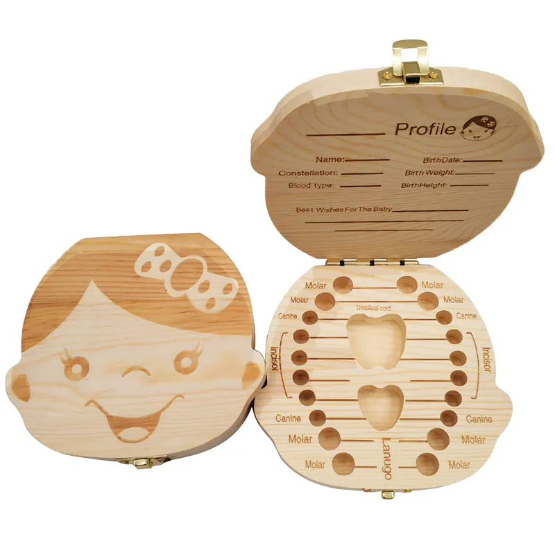 Baby Products Storage Box - Caja de dientes de bebé español/holandés/francés/alemán