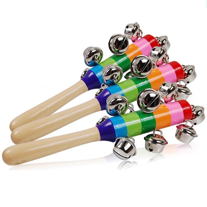 Baby Products Game - Cascabeles de mano de madera para